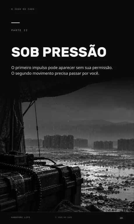Página do e-book: abertura da Parte II, Sob pressão